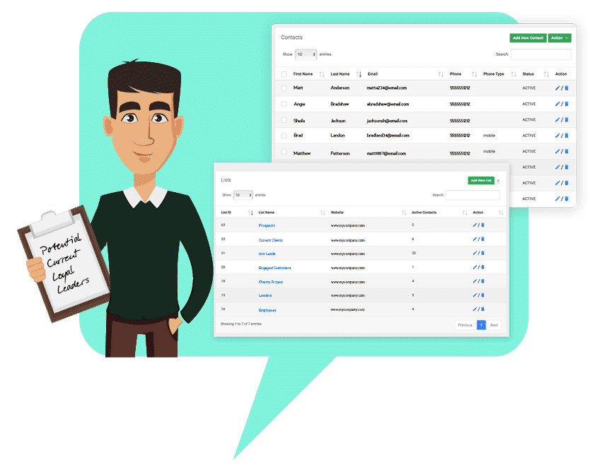 textp2p contact management database